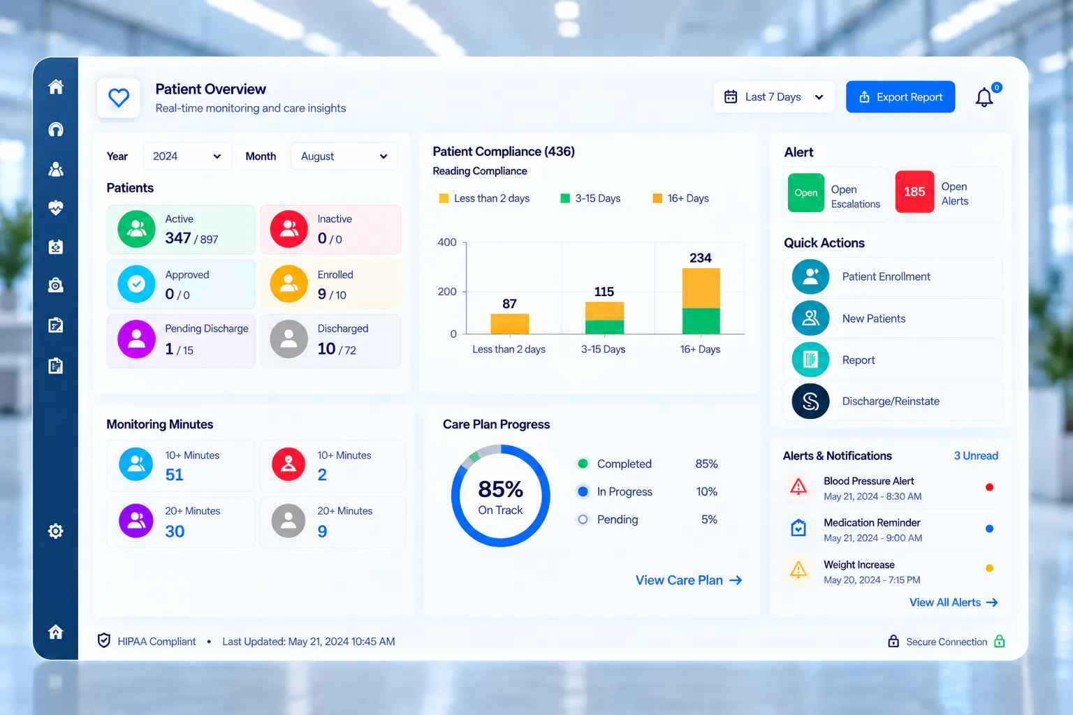 Carematix advanced primary care management dashboard