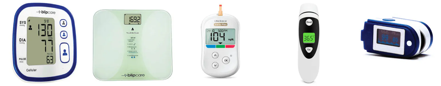 Connected Devices for Clinical Trials - Blood Pressure, Weight Scale, Glucometer, Thermometer, Pulse Oximeter